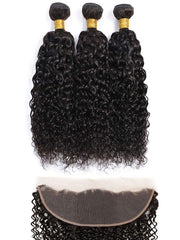 12A Kinky Curly 3 Bundle With 13x4 HD Lace Frontal