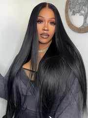 U-TIMES HAIR 7x5 Pre-Cut Wigs Straight Human Hair Pre Plucked Pre Cut Lace Closure Wigs Ready and Go Straight Lace Closure Wigs for Women Natural Hairline