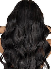 U-TIMES Clip in Hair Extensions Body Wave Real Human Hair 120g Seamless Invisible Human hair Extensions Clip ins for Women 7pcs #1B-Natural Black