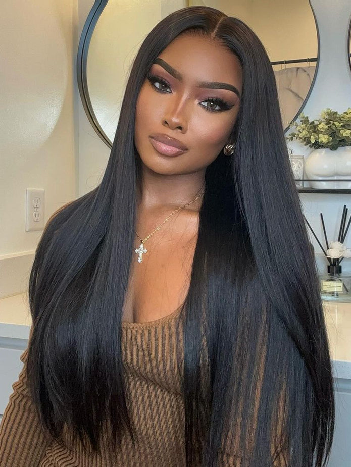 U-TIMES 13X6 straight HD Lace Front Wigs Brazilian Remy human Hair