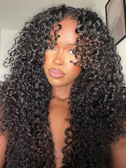 U-TIMES Kinky Curly 3 Bundles with Lace Frontal 12A Brazilian Remy Human Hair Bundles with Frontal for Women