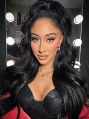 U-TIMES Clip in Hair Extensions Body Wave Real Human Hair 120g Seamless Invisible Human hair Extensions Clip ins for Women 7pcs #1B-Natural Black