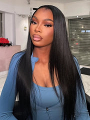 U-TIMES HAIR 7x5 Pre-Cut Wigs Straight Human Hair Pre Plucked Pre Cut Lace Closure Wigs Ready and Go Straight Lace Closure Wigs for Women Natural Hairline
