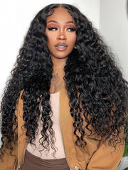 U-TIMES 13X6 Deep Wave Lace Front Wigs Human Hair for Women