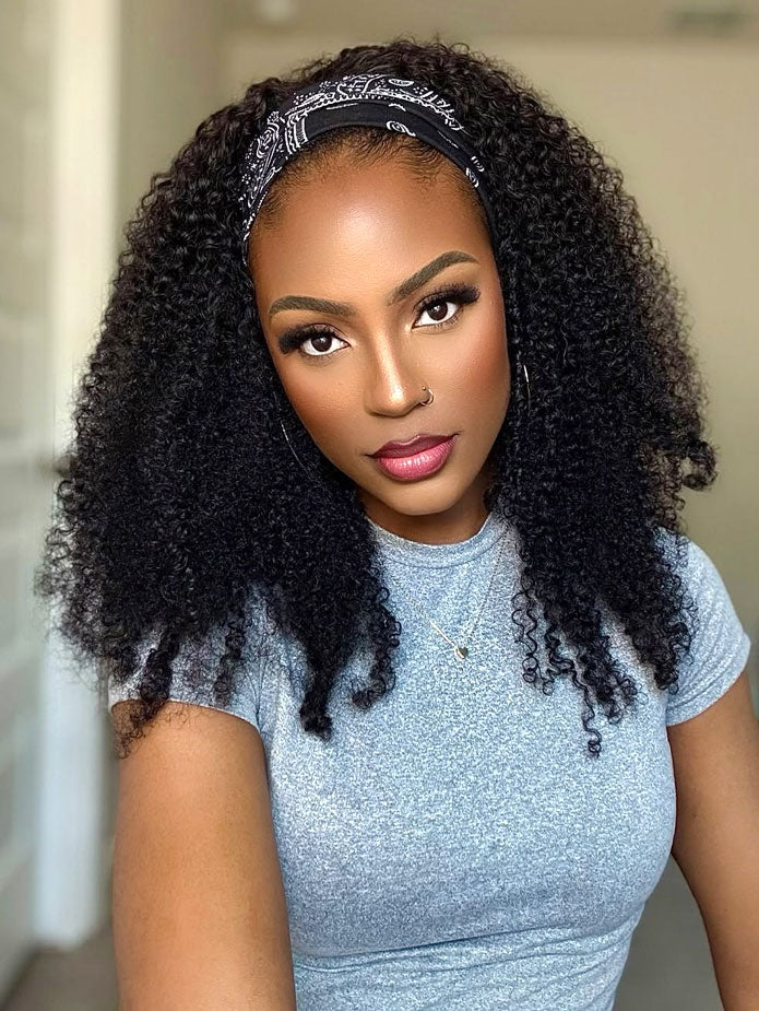 Kinky Curly Half Wig Human Hair 200 Density 3-In-1 Flip Over Half Wigs Glueless Wear and Go Wigs | U-TIMES