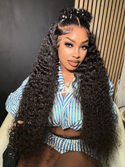U-TIMES 13X6 Deep Wave Lace Front Wigs Human Hair for Women