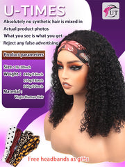Kinky Curly Half Wig Human Hair 200 Density 3-In-1 Flip Over Half Wigs Glueless Wear and Go Wigs | U-TIMES