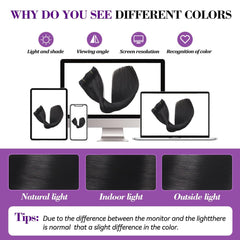 U-TIMES Clip in Hair Extensions Body Wave Real Human Hair 120g Seamless Invisible Human hair Extensions Clip ins for Women 7pcs #1B-Natural Black