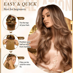 U-TIMES Clip in Hair Extensions Body Wave Real Human Hair 120g Balayage Invisible Remy Human hair Clip in Extensions for Women Seamless Chocolate Brown to Caramel Blonde