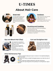 U-TIMES 100% Human Hair Kinky Straight Wig - Natural Black Kinky Straight Hair Wig for Women, Pre-Plucked Lace Front Wig with Baby Hair