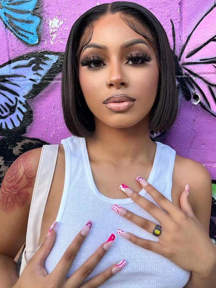 Bob Wig Human Hair 13x4 HD Lace Frontal