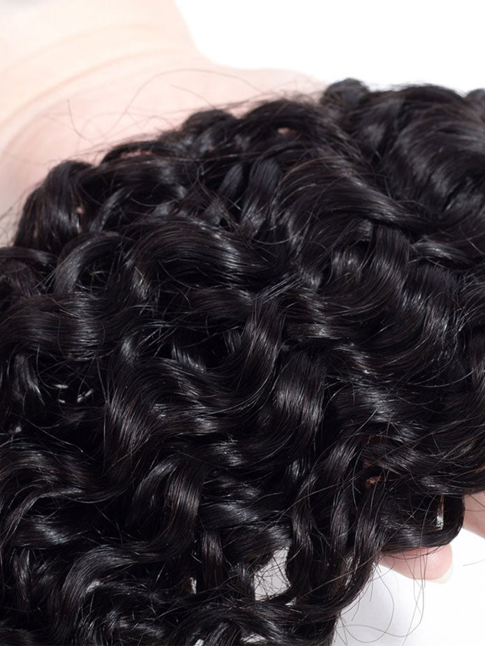 Brazilian Virgin Hair Kinky Curly Bundles with Ear to Ear Lace Frontal