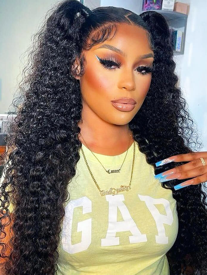 Deep Wave Lace Frontal Human Hair Wigs for Women