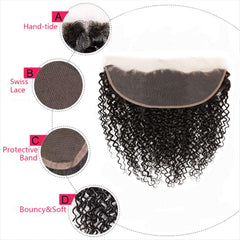Human Hair Kinky Curly Bundles Ear to Ear Lace Frontal