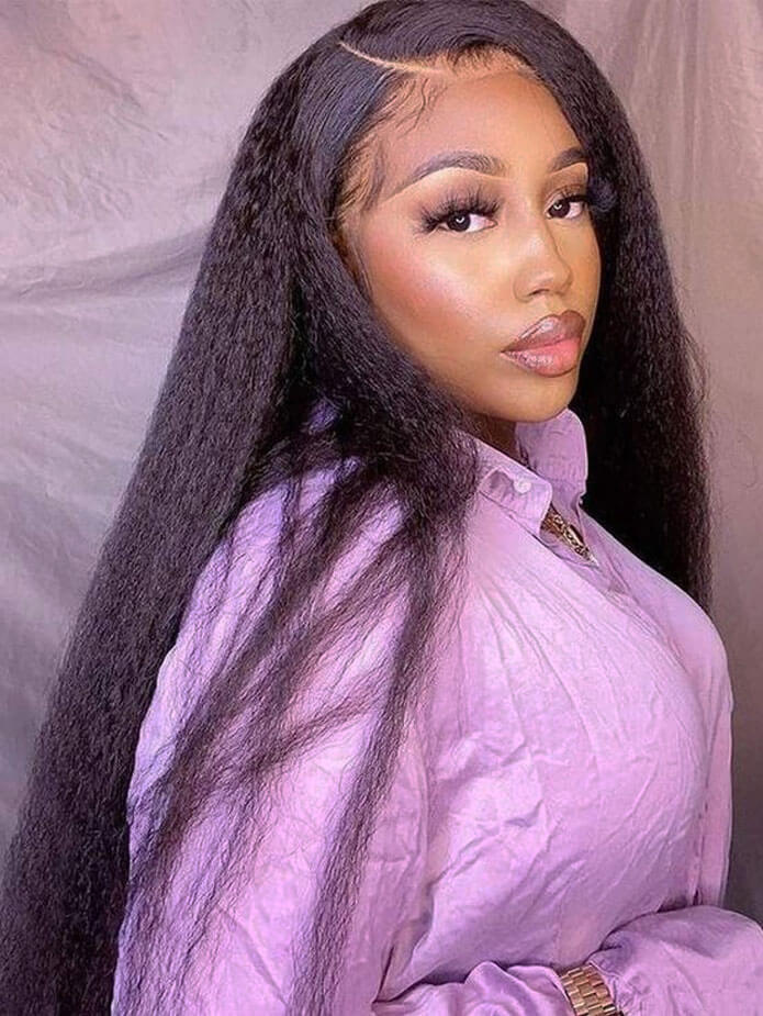 Human Hair Pre Plucked With Baby Hair Yaki Straight
