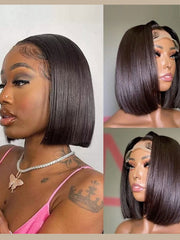 Short Straight Lace Front Bob Wigs