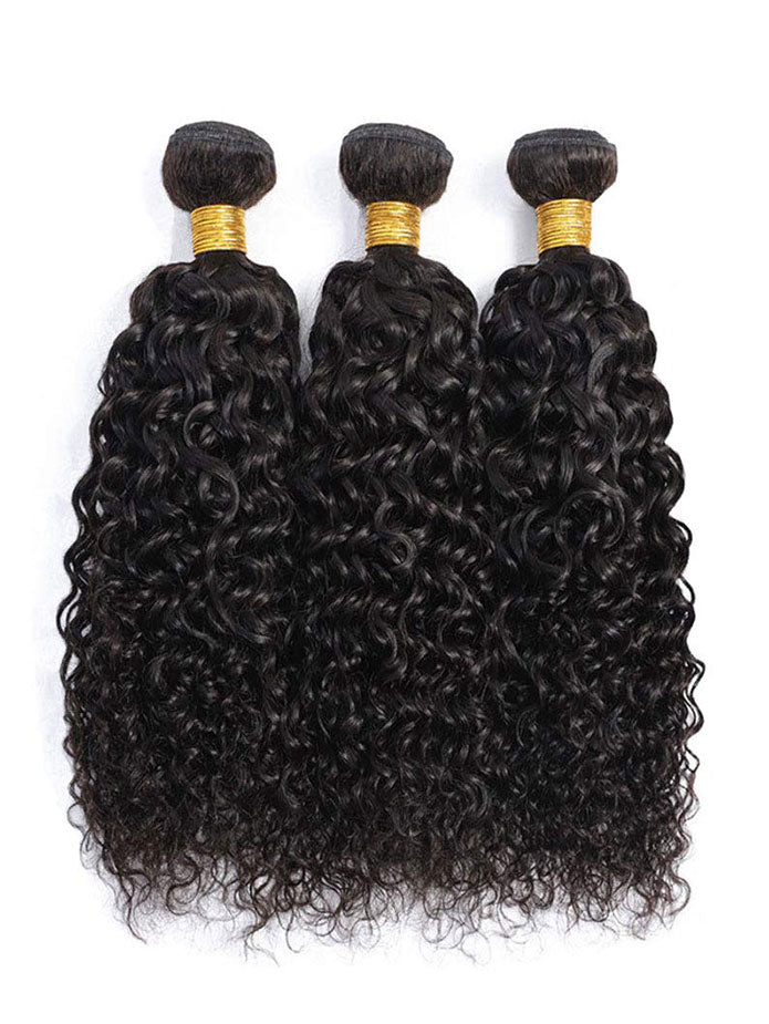 Kinky Curly Human Hair Bundles with Closure