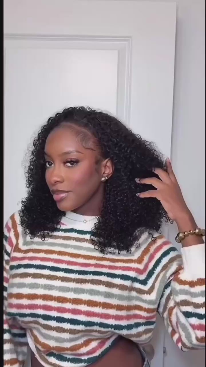 Kinky Curly Half Wig Human Hair 200 Density 3-In-1 Flip Over Half Wigs Glueless Wear and Go Wigs | U-TIMES